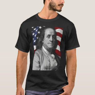 T-shirt Benjamin Franklin américain Yeux Drapeau Pays