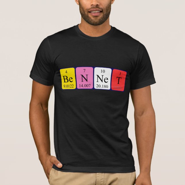 T-shirt Bennet nom de table périodique (Devant)