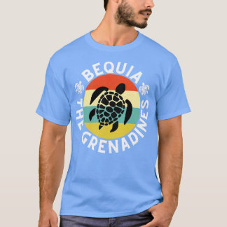 T-shirt Bequia Les Grenadines Coucher de soleil rétro avec