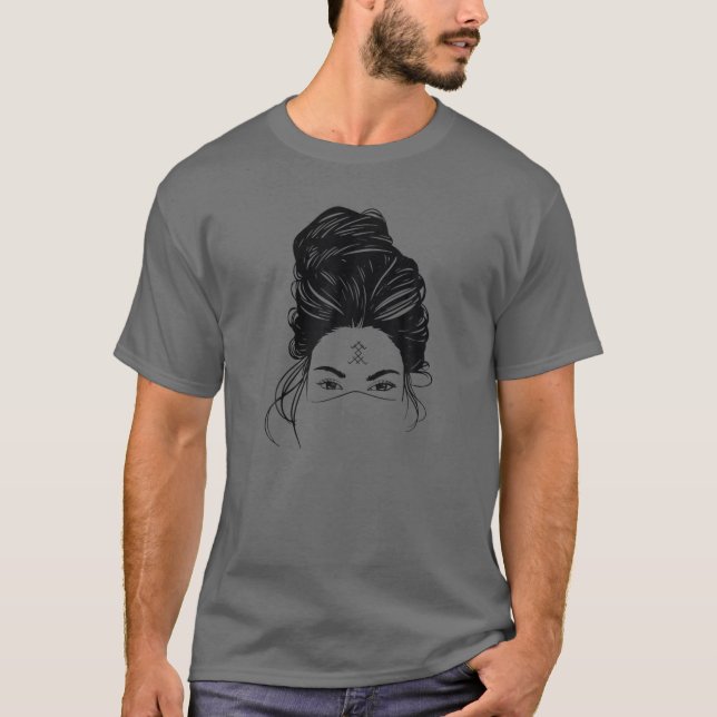 T-shirt Berbère Amazigh Kabyle Afrique du Nord fille avec  (Devant)