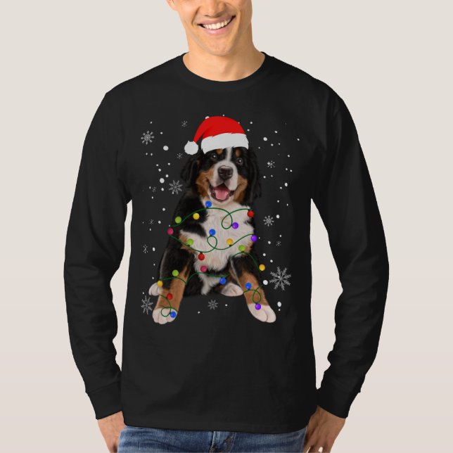 T-shirt Berese Mountain Dog Lights Christmas Matching Fam (Devant)