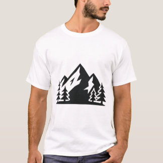 T-Shirt Berg und Minimalwald - Natur & A