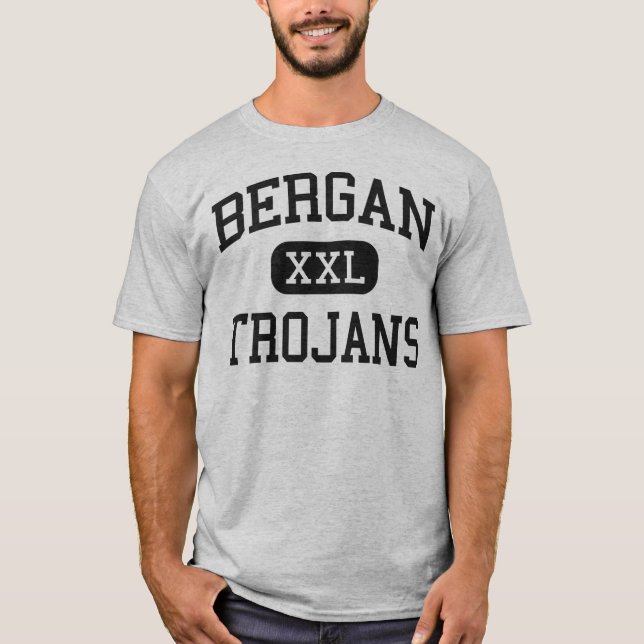 T-shirt Bergan - Trojan - lycée - Peoria l'Illinois (Devant)
