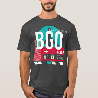 T-shirt Bergen Norvège Code de l'aéroport BGO Bagages Caté