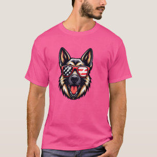 T-shirt Berger allemand 4 juillet Drapeau américain Patrio