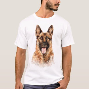 T-shirt Berger allemand aquarelle