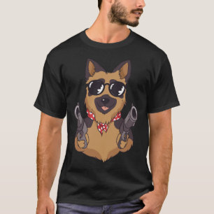 T-shirt Berger Allemand Avec Armes À Feu