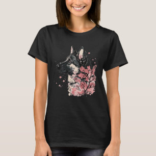 T-shirt Berger Allemand Cerisier Fleur Chien race Japonais