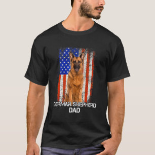 T-shirt Berger allemand Chien papa Père Fête Drapeau améri