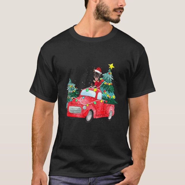 T-shirt Berger allemand Circulation Camion rouge Chien de  (Devant)