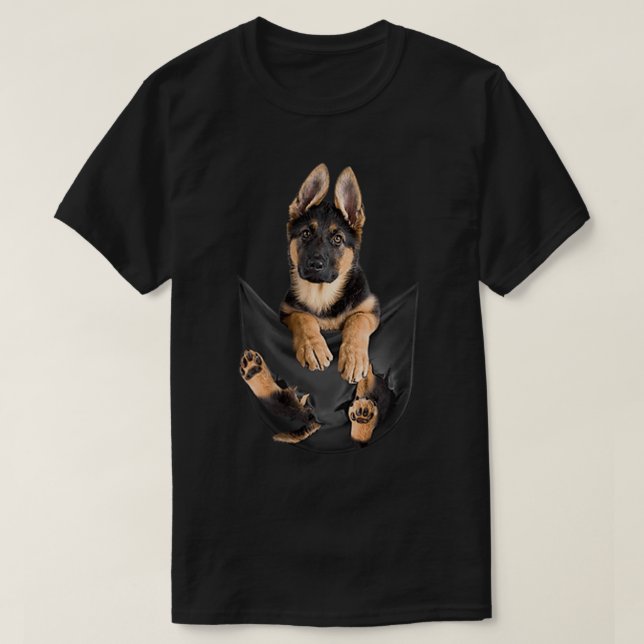 T-shirt Berger Allemand Dans Pocket Drôle Drôle Dons Amour (Design devant)