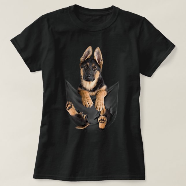 T-shirt Berger Allemand Dans Pocket Drôle Drôle Dons Amour (Design devant)