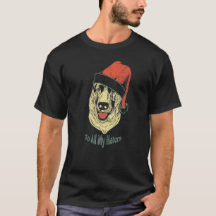 T-shirt Berger Allemand Dans Un Chapeau De Père Noël Pour