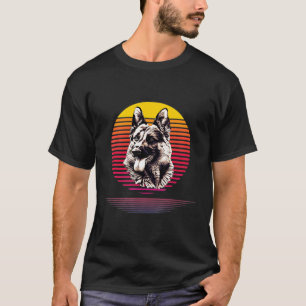 T-shirt Berger allemand Dessin à la main Chien Vintage sty