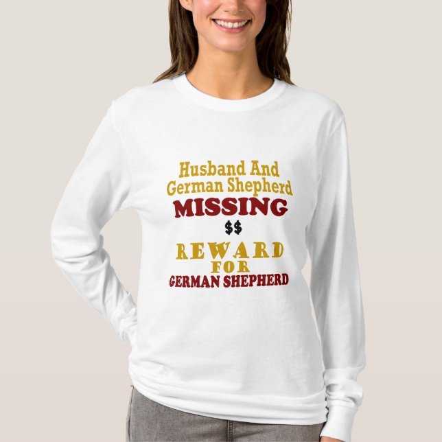 T-shirt Berger allemand et récompense absente de mari pour (Devant)