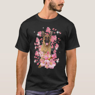 T-shirt berger allemand fleurs de cerisier