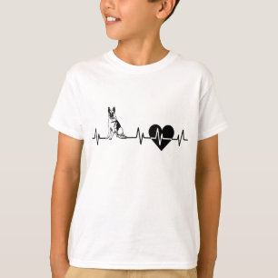 T-shirt Berger Allemand Heartbeat I Love My German Shepher
