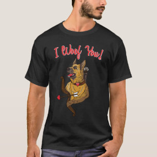 T-shirt Berger Allemand Je Te Woof Cupid Chien Saint Valen