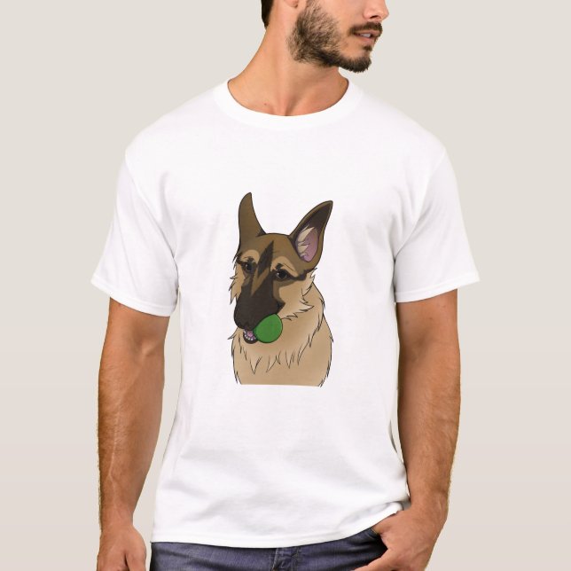T-shirt berger allemand jouer le temps avec balle (Devant)