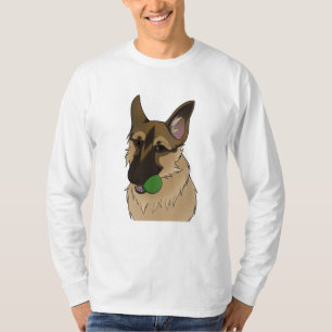 T-shirt berger allemand jouer le temps avec balle