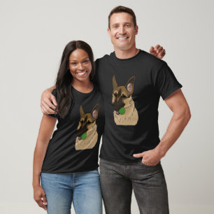 T-shirt berger allemand jouer le temps avec balle
