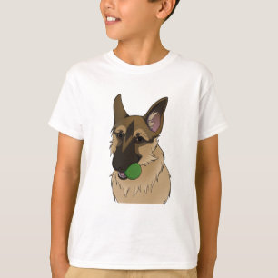 T-shirt berger allemand jouer le temps avec balle