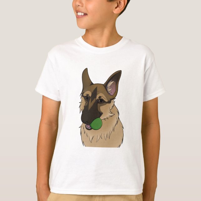 T-shirt berger allemand jouer le temps avec balle (Devant)