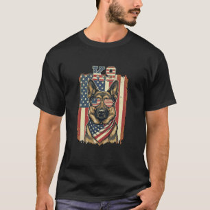 T-shirt Berger allemand K9 drapeau américain patriotique U