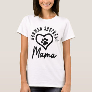 T-shirt Berger allemand Mama Heart Dog Paw German Shepherd
