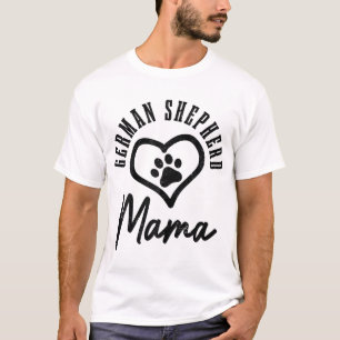 T-shirt Berger allemand Mama Heart Dog Paw German Shepherd