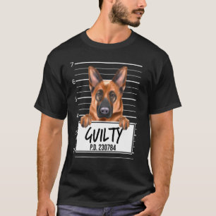 T-shirt Berger Allemand Mugshot Chien Coupable