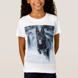 T-Shirt Berger allemand noir dans la couverture de duvet d