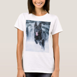 T-shirt Berger allemand noir dans la couverture de duvet d