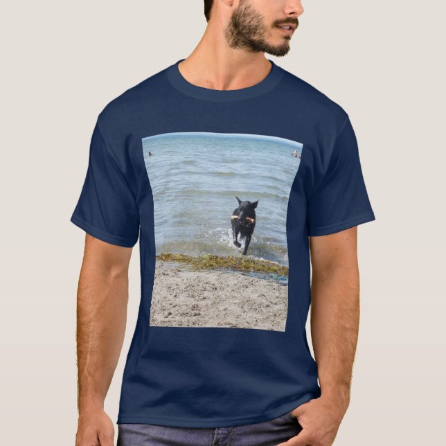 T-shirt Berger allemand noir de laque (Devant)