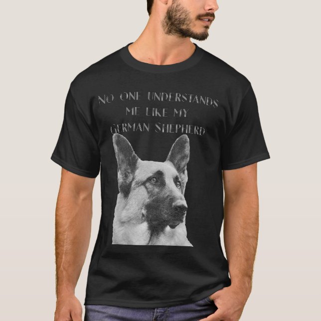 T-shirt Berger allemand noir et blanc magnifique (Devant)