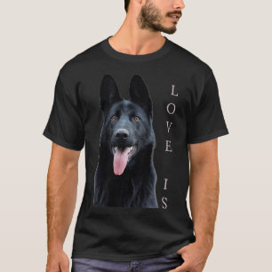 T-shirt Berger allemand noir Shepard Chien Maman Papa Aime