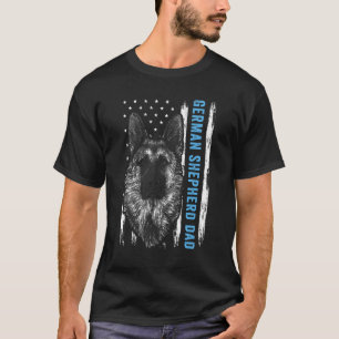 T-shirt Berger Allemand Papa Pour Hommes Drapeau Américain