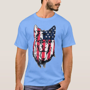 T-shirt Berger allemand patriotique Chien de pavillon amér