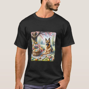 T-shirt Berger Allemand Profit D'un Pique-Nique Avec Oeuf