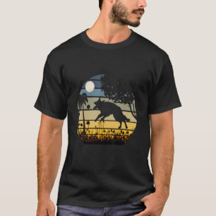 T-shirt Berger Allemand Sautant Dans Un Champ De Lune Fleu