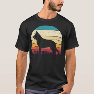 T-shirt berger allemand Silhouette Retro K9 chien animal d