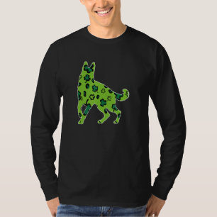 T-shirt Berger allemand St Patrick S Day Leopard vert Sha