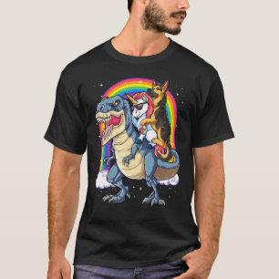 T-shirt berger allemand Unicorn équitation Dinosaur T Rex 