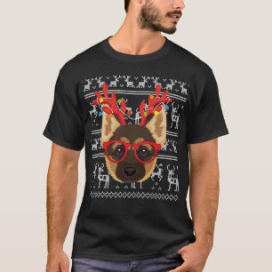 T-shirt Berger Allemand Vilain Sweer Reindeer de Noël Xm