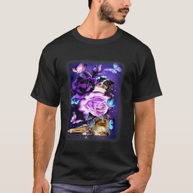 T-shirt Berger Australien Magique Purple Rose Flower Bu (Devant)