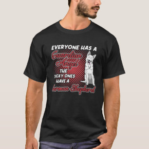 T-shirt Berger Blanc Allemand Est Mon Ange Gardien Propri