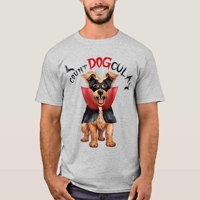 T-shirt Berger Picard Vampire Chien Drôle Halloween (Devant)