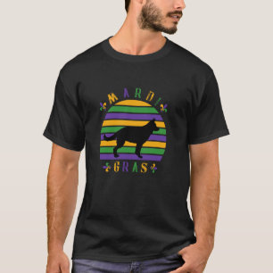 T-shirt Bergère allemande Mardi Gras Animal de compagnie C
