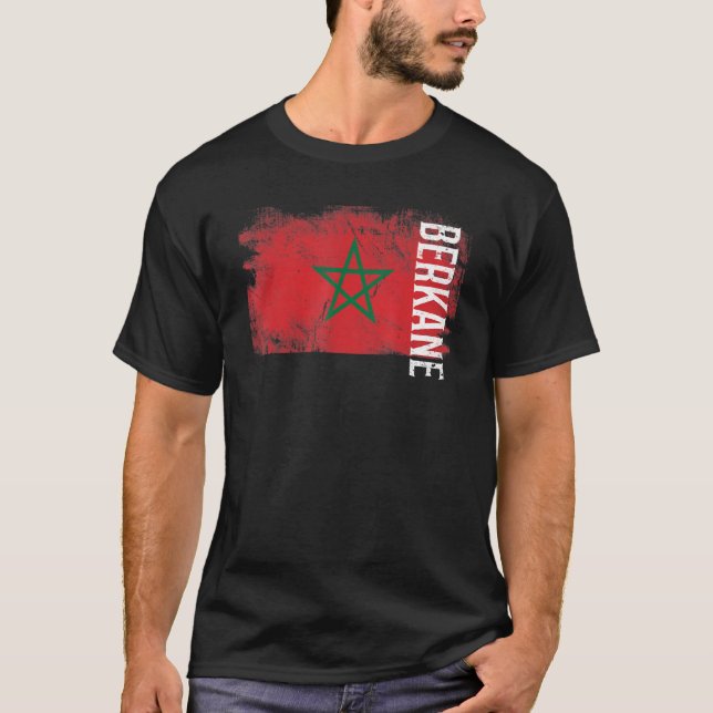 T-shirt Berkane Maroc Drapeau Pour Marocains Hommes Femmes (Devant)