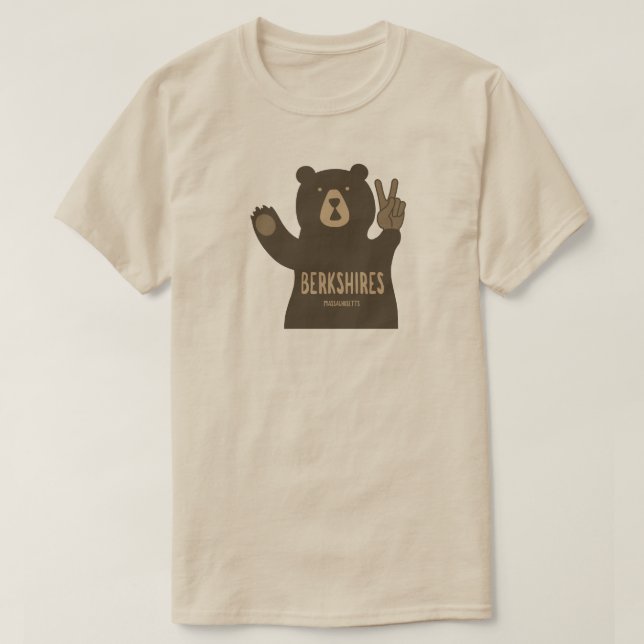 T-shirt Berkshires Massachusetts Peace Bear (Design devant)